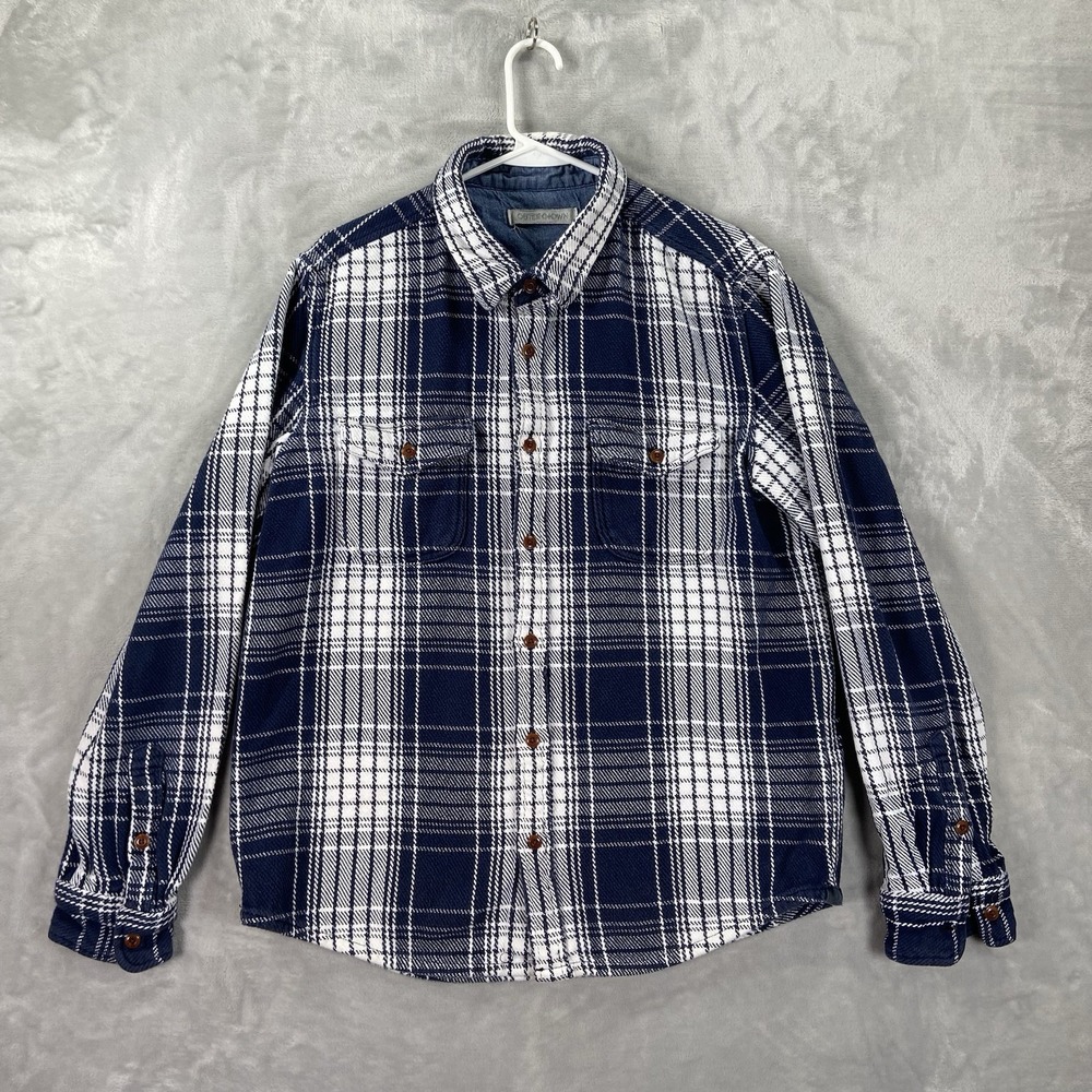 Outerknown Shirt Mens Large Blanket Flannel Button Up Organic Cotton Shacket